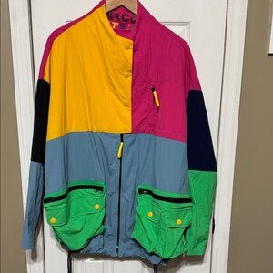 Colorblock Ski Jacket - Pink, Yellow, Blue & Green